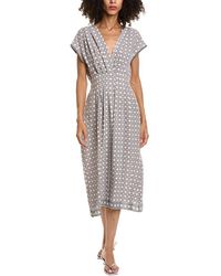 Max Studio - Cap Sleeve Front Tuck Midi Dress - Lyst