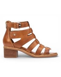 Pikolinos - Leather Block-Heel Gladiator Sandals - Lyst