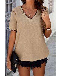 TRUEDAMES - Knit Loose Fit V Neck Solid Drop Shoulder Top - Lyst