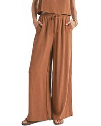 Sadie & Sage - Sugarloaf Elastic Waist Linen Wide Leg Pants - Lyst