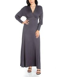 24seven Comfort Apparel - Surplice Long Maxi Dress - Lyst