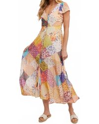 Bluivy - Pastel Quilt Printed Button Down Maxi Dress - Lyst