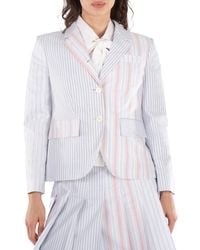 Thom Browne - Ladies Patchwork Striped Cropped Blazer - Lyst