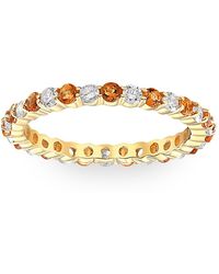 Pompeii3 - 1 Cttw Citrine & Diamond Wedding Eternity Stackable Ring 10K - Lyst