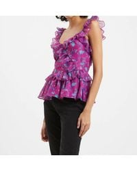 French Connection - Aden Bai Lurex Frill Cami Top - Lyst