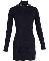 Dion Lee - Chain-Embellished Open-Back Ribbed-Knit Mini Dress - Lyst