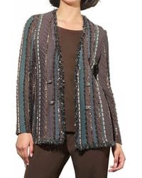 Ming Wang - Mixed Knit Jacket - Lyst