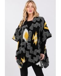 TRUEDAMES - Fuzzy Aztec Pattern Kimono - Lyst