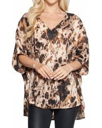 Adrienne - Leopard Print Poncho Tunic Top - Lyst