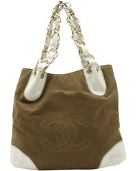 Chanel - Logo Cc Canvas Tote Bag (pre-owned) - Lyst