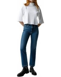 AMO - Bella High Rise Crop Jean - Lyst