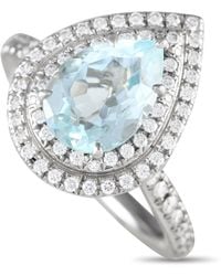 Tiffany & Co. - Platinum 0.65 Ct Diamond And 2.50 Ct Aquamarine Soleste Ring Ti01-051524 - Lyst
