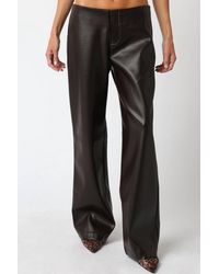 Olivaceous - York Low Rise Bootcut Vegan Leather Pants - Lyst