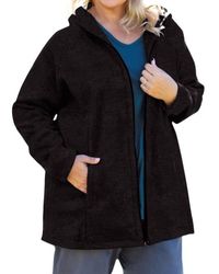On The Plus Side - Lyddie Hooded Zip Up Fleece Jacket - Lyst