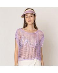 TRUEDAMES - Crochet Poncho Vest - Lyst