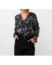 EsQualo - V-Neck Blouse - Lyst
