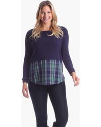Duffield Lane - Mixed Media Swingy Button-Back Top - Lyst