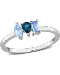 Mimi & Max - Multi-Gem Three Stone Ring Sterling - Lyst