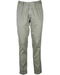 Devore - Linen-Cotton Blend Stretch Trousers With Mid-Rise Waist And Tailored Fit - Lyst