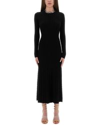 Rabanne - Textured Knit Long Wool Dress - Lyst