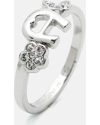 Aigner - Logo Crystals Tone Ring - Lyst