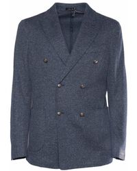 BRERAS Milano - Double-Breasted Textured Jacket With Tailored Fit - Lyst