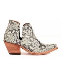 Ariat - Western Leather Distressed Snake Dixon Bootie Boot - Lyst