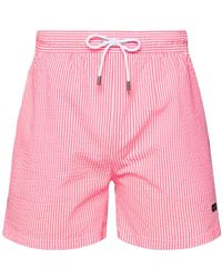 BOSS - Velvetfish Striped Seersucker Swim Trunks, Large - Lyst