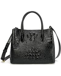 Tiffany & Fred - Alligator Embossed Leather Satchel/shoulder Bag - Lyst
