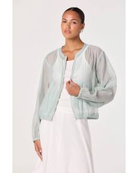 Astr - Aeva Sheer Chiffon Bomber Jacket - Lyst
