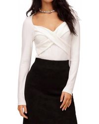 Fifteen Twenty - Zelda Long Sleeve Crossover Top - Lyst
