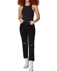 Lola - Denver Raw Hem Denim Straight Leg Jeans - Lyst