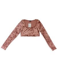 CALLIPYGIAN - Crushed Velvet Crop Top - Lyst
