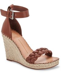 Dolce Vita - Leather Buckle Strap Wedge Sandals - Lyst