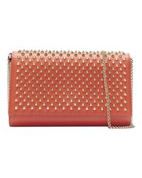 Christian Louboutin - Paloma Red Gold Spike Stud Shoulder Chain Clutch Bag - Lyst