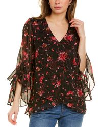 Vince Camuto Taime Floral Top - Black