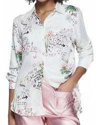 Vilagallo - Flores Graffiti Print Blouse - Lyst