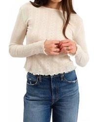 DAZE - Waverly Pointelle Long Sleeve Top - Lyst