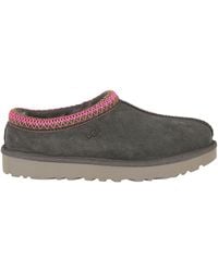 UGG - Dense Smoke W Tasman Ii Collar-Braid Suede Mules - Lyst