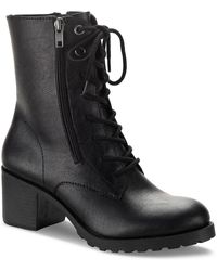 Sun & Stone - Sheilaa Faux Leather Combat & Lace-up Boots - Lyst