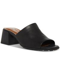 Aqua College - Leather Peep Toe Mule Sandals - Lyst
