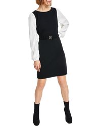 DKNY - Belted Midi Wear To Work Dress - Lyst