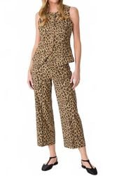 Level 99 - Annabelle Leopard Print Crop Wide Leg Pant - Lyst