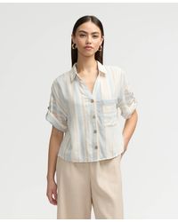 NVLT - Button Front Cropped Shirt - Lyst