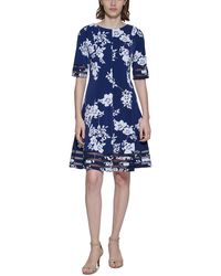Jessica Howard - Mesh-inset Knee-length Fit & Flare Dress - Lyst