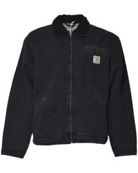 Carhartt - Zip-Up Jacket With Classic Collar And Logo Detail - Lyst