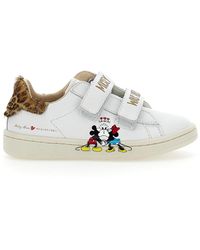 MOA - Mickey + Minnie Leopard Tab Velcro Sneakers - Lyst