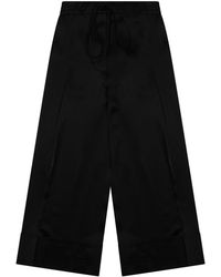TOTEME - Wide-Leg Satin Drawstring Trousers Viscose - Lyst