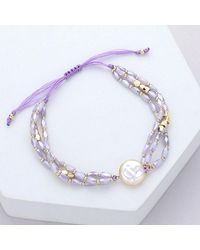 Fashnzfab - Pearl Pointed Faceted Beaded Cinch Pull Tie Bracelet - Lyst
