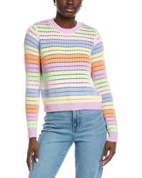Autumn Cashmere - Cotton By Pointelle Stripe Sweater - Lyst